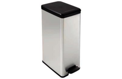 Curver Deco 40 Litre Slim Bin - Silver.